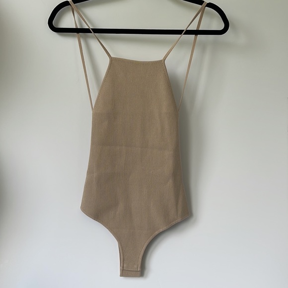 ZEYNEP ARCAY RIBBED BODYSUIT IN BEIGE size US4 - Picture 2 of 8